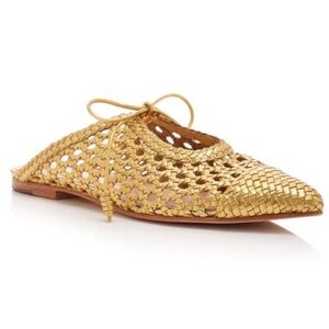 Ulla Johnson leather woven Belen slides